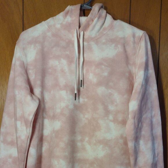 Casual Tie-Dye Pink Sweetshirt with Hoodie - Picture 3 of 4